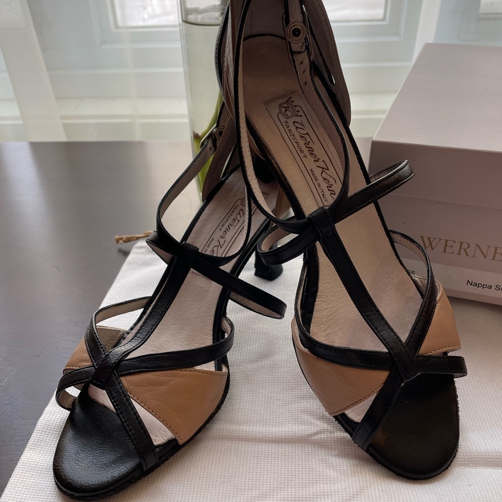 Werner Kern Ilka - Nappa Schwarz Nappa Beige US 7.5
